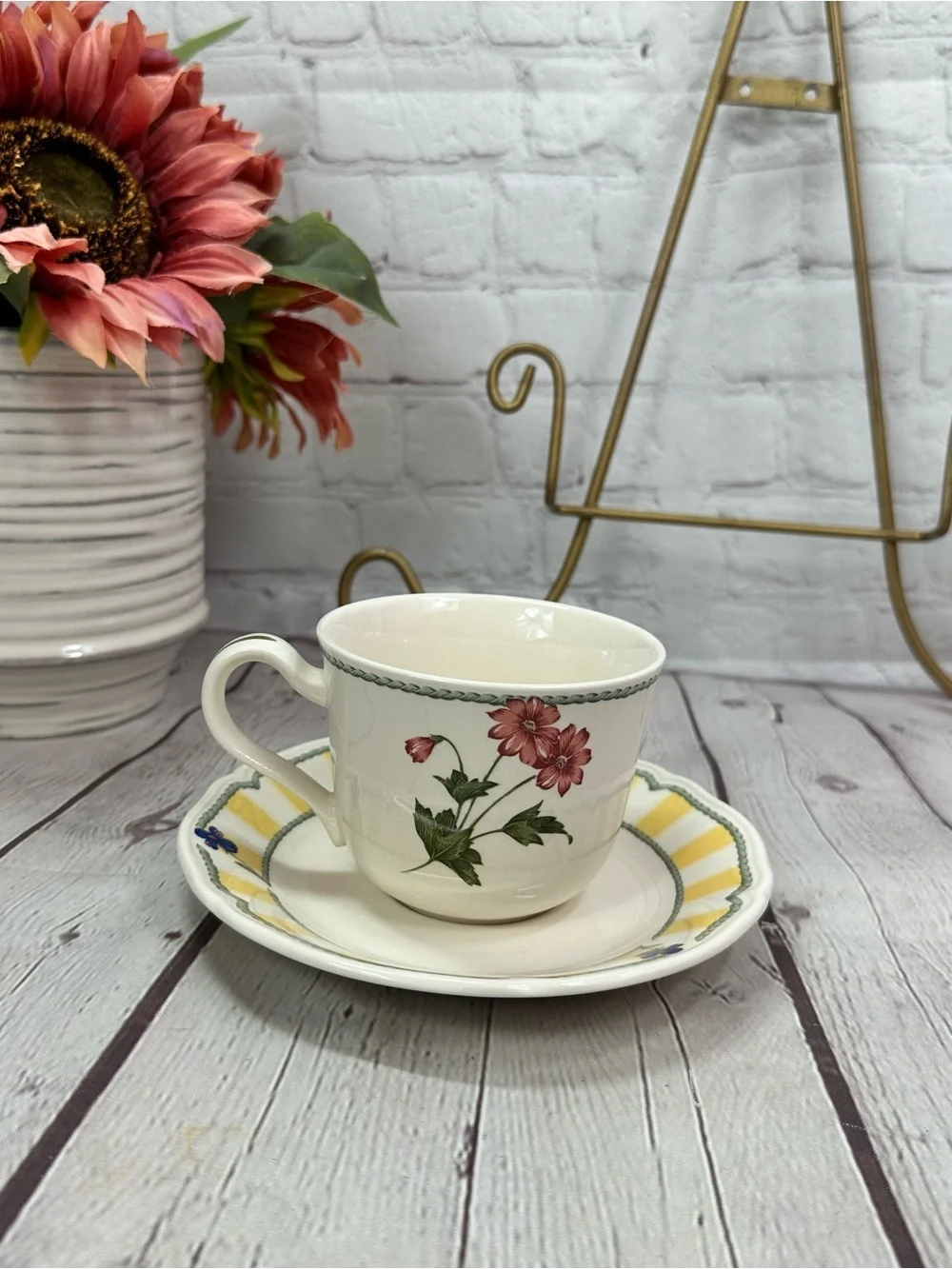 vtg Noritake Summer Estate (Ireland) flat cup & saucer cottage coastal grandma